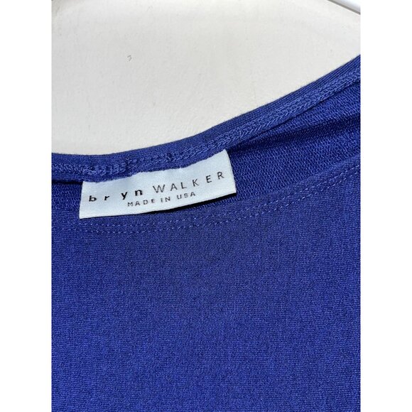Bryn Walker Womens Royal Blue XL Tunic Top 3/4 Sleeve Relaxed Fit Made In USA - Picture 3 of 9